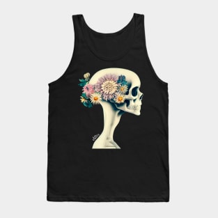 Skull with floral crown Tank Top